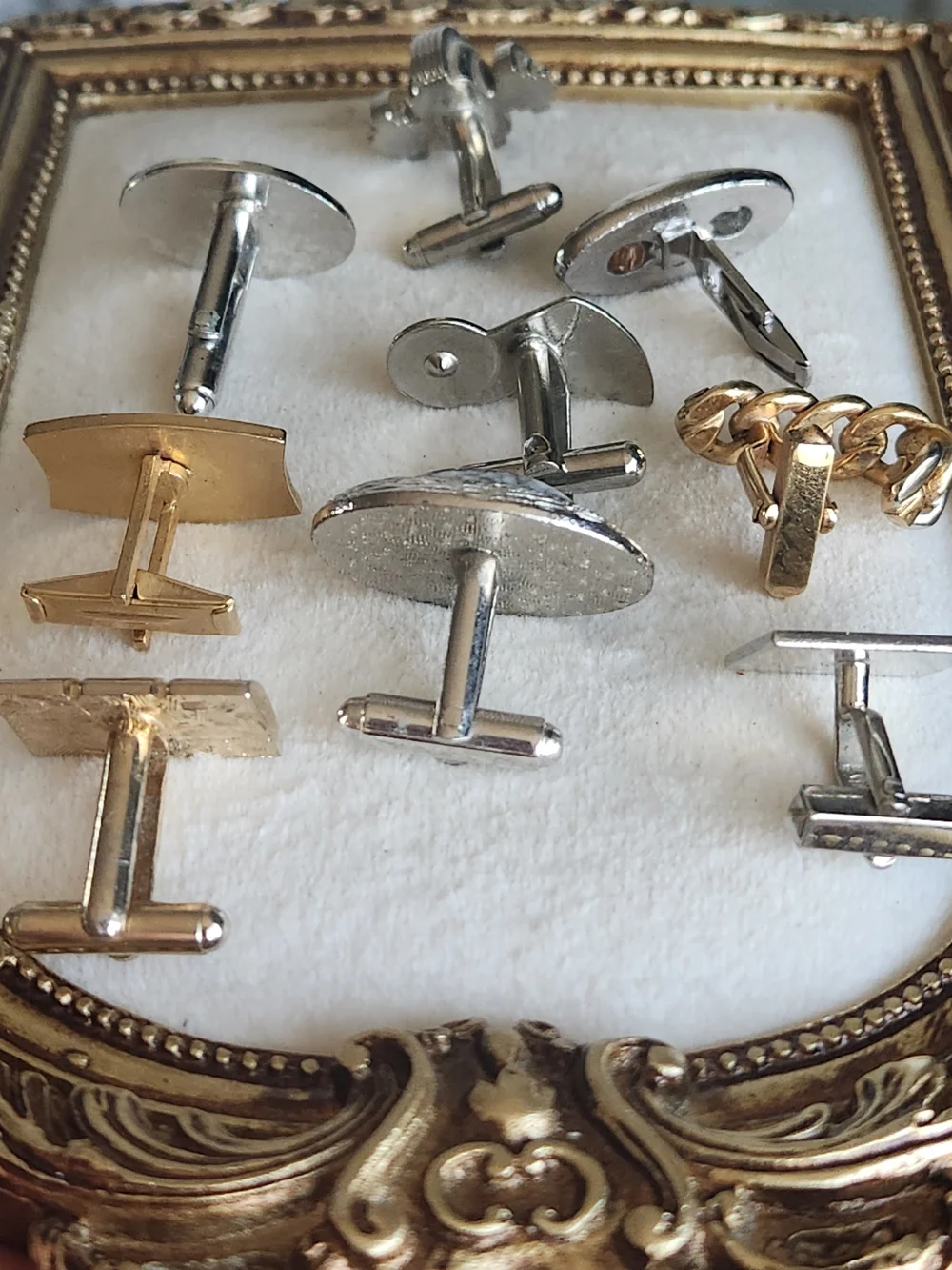 Estate Lot 9 VTG Single Art Deco Cuff Links MCM Craft Repair